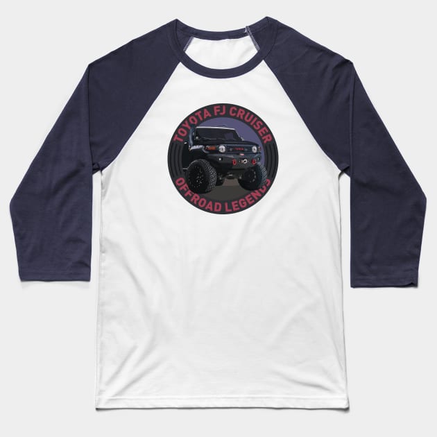 4x4 Offroad Legends: Toyota FJ Cruiser (Black) Baseball T-Shirt by OFFROAD-DESIGNS